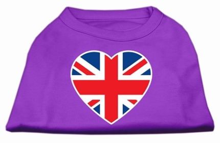 British Flag Heart Screen Print Shirt (Option: Purple XS)