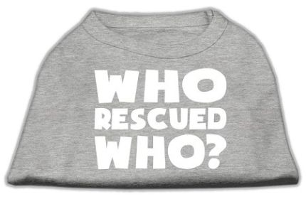 Who Rescued Who Screen Print Shirt (Option: Grey Med)