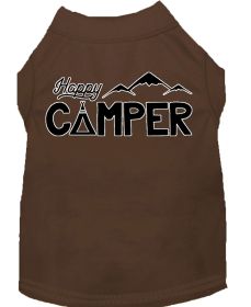 Happy Camper Screen Print Dog Shirt (Option: Brown XL)