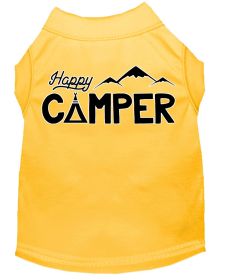 Happy Camper Screen Print Dog Shirt (Option: Yellow XL)