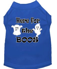 Here for the Boos Screen Print Dog Shirt (Option: Blue XL)