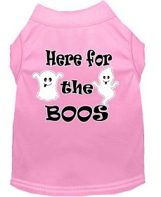 Here for the Boos Screen Print Dog Shirt (Option: Light Pink XL)