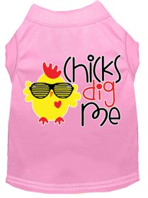 Chicks Dig Me Screen Print Dog Shirt (Option: Light Pink XL)