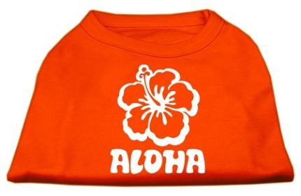 Aloha Flower Screen Print Shirt (Option: Orange XL)