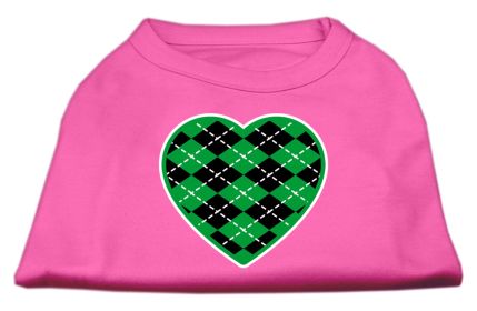 Argyle Heart Green Screen Print Shirt (Option: Bright Pink Sm)