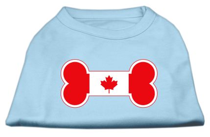 Bone Shaped Canadian Flag Screen Print Shirts (Option: Baby Blue S)