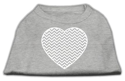 Chevron Heart Screen Print Dog Shirt (Option: Grey Sm)