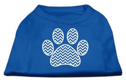 Chevron Paw Screen Print Shirt (Option: Blue Sm)