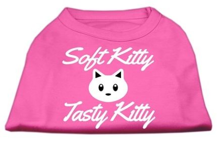 Softy Kitty, Tasty Kitty Screen Print Dog Shirt (Option: Bright Pink Med)