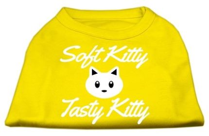 Softy Kitty, Tasty Kitty Screen Print Dog Shirt (Option: Yellow Med)