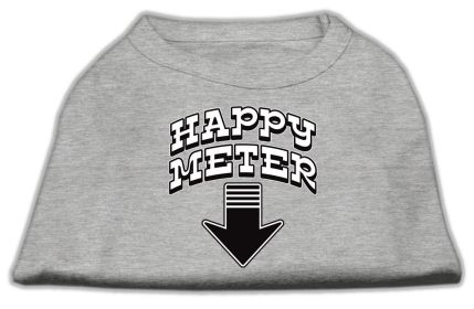 Happy Meter Screen Printed Dog Shirt (Option: Grey Sm)