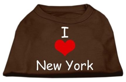 I Love New York Screen Print Shirts (Option: Brown Sm)