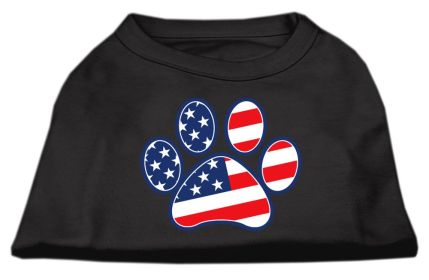 Patriotic Paw Screen Print Shirts (Option: Black S)