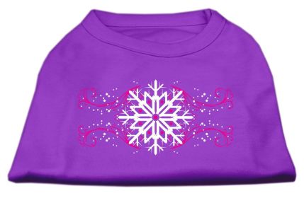 Pink Snowflake Swirls Screenprint Shirts (Option: Purple S)