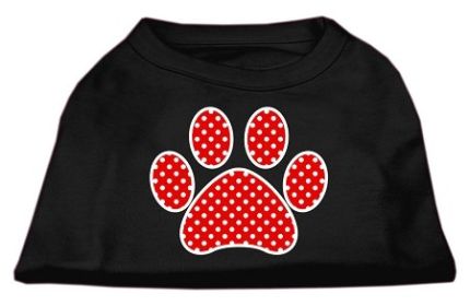 Red Swiss Dot Paw Screen Print Shirt (Option: Black XL)