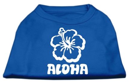 Aloha Flower Screen Print Shirt (Option: Blue Sm)