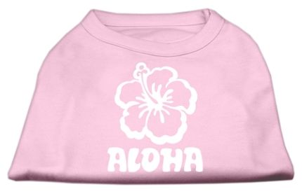 Aloha Flower Screen Print Shirt (Option: Light Pink Med)