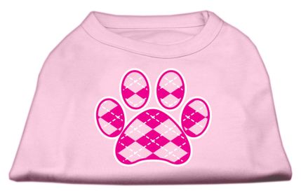 Argyle Paw Pink Screen Print Shirt (Option: Light Pink Med)