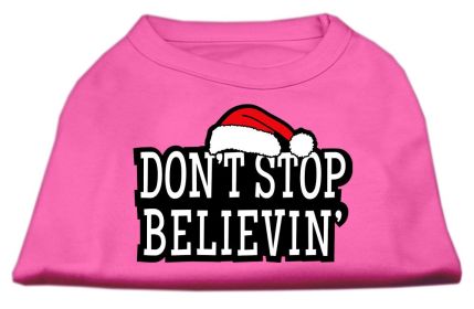 Don't Stop Believin' Screenprint Shirts (Option: Bright Pink M)