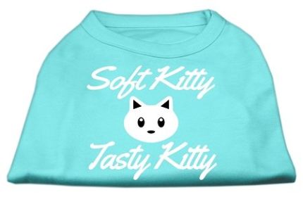 Softy Kitty, Tasty Kitty Screen Print Dog Shirt (Option: Aqua Med)