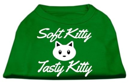 Softy Kitty, Tasty Kitty Screen Print Dog Shirt (Option: Emerald Green Lg)