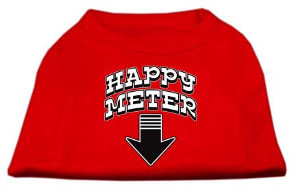 Happy Meter Screen Printed Dog Shirt (Option: Red Med)