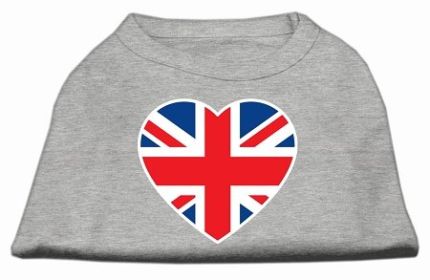 British Flag Heart Screen Print Shirt (Option: Grey Med)