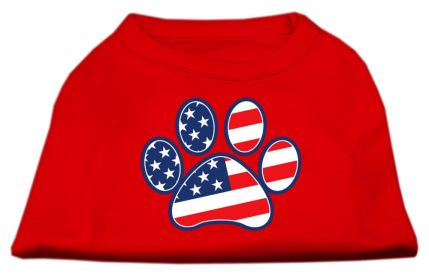 Patriotic Paw Screen Print Shirts (Option: Red M)