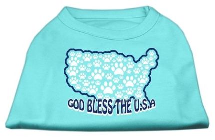 God Bless USA Screen Print Shirts (Option: Aqua S)