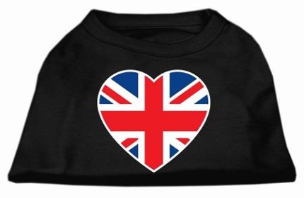 British Flag Heart Screen Print Shirt (Option: Black Sm)