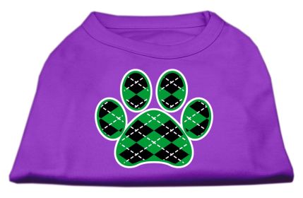 Argyle Paw Green Screen Print Shirt (Option: Purple Lg)