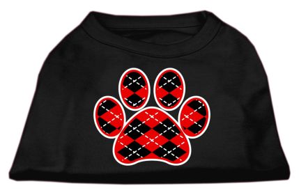 Argyle Paw (Option: Red Screen Print ShirtBlack Med)