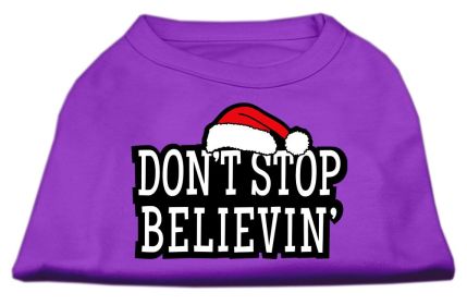 Don't Stop Believin' Screenprint Shirts (Option: Purple L)