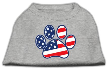 Patriotic Paw Screen Print Shirts (Option: Grey L)