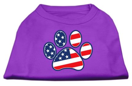 Patriotic Paw Screen Print Shirts (Option: Purple L)