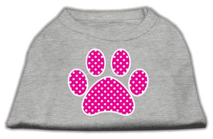 Pink Swiss Dot Paw Screen Print Shirt (Option: Grey Lg)