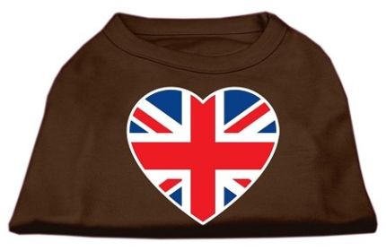 British Flag Heart Screen Print Shirt (Option: Brown Med)